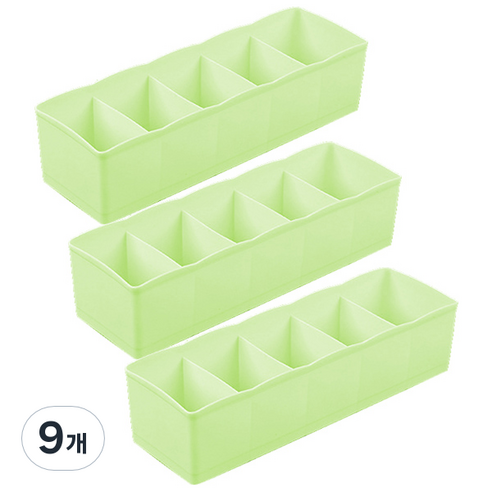 마켓감성 5칸 다용도 속옷정리함 그린, 9개
