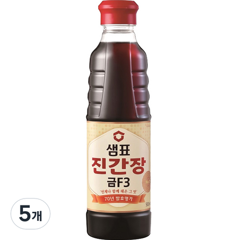 샘표 진간장 금F-3, 500ml, 5개