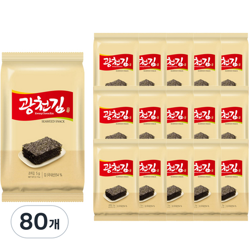 참 도시락김, 5g, 80개