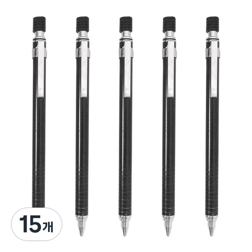 투영디자인 AGENDA 심플 샤프펜슬 블랙, 0.5mm, 15개