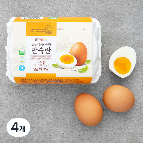 곰곰 동물복지 반숙란 (냉장), 6구, 4개