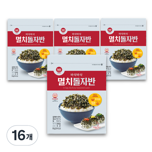 바다모아 멸치 돌김자반, 16개, 55g, 55g