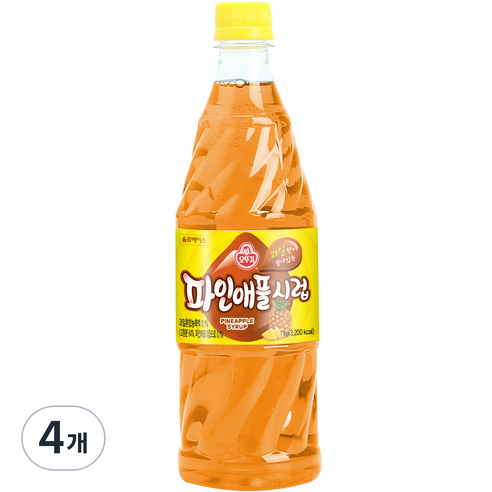 오뚜기 파인애플향 시럽, 1kg, 4개