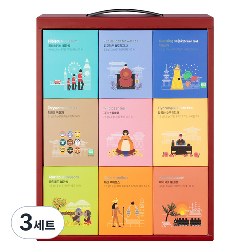쌍계명차 월드티 컬렉션 리미티드 에디션 선물 패키지 세트, 티백 9종 x 3p, 3세트
