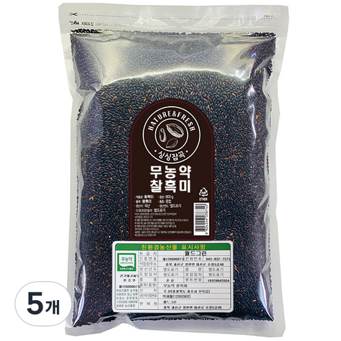 월드그린 싱싱잡곡 무농약 찰흑미, 800g, 5개