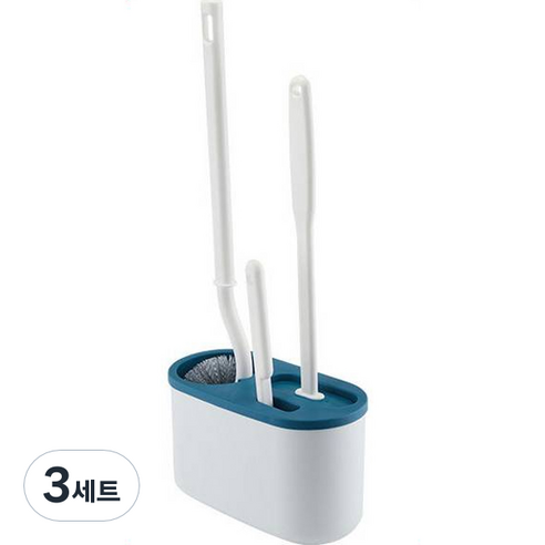 순잠 벽걸이형 변기 청소도구 청소솔 + 변기솔 + 클렌징 브러쉬 세트, 라이트블루, 3세트