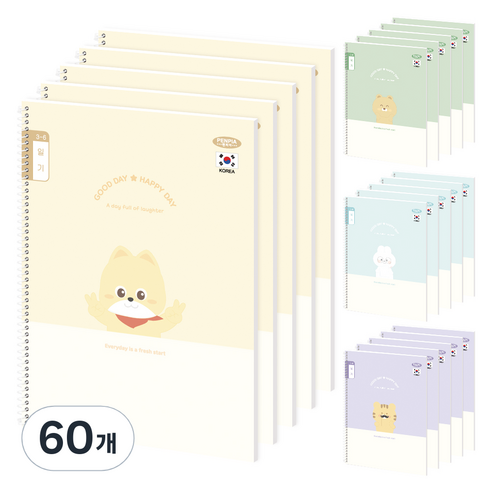 펜피아 1000 초등 스프링노트 3-6일기, 랜덤발송, 60개