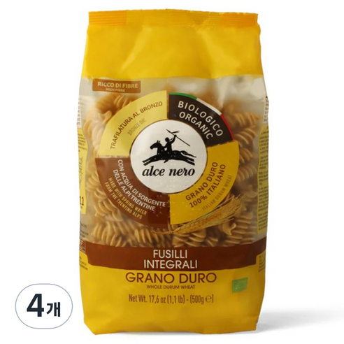 알치네로 유기농 통밀 푸질리, 500g, 4개