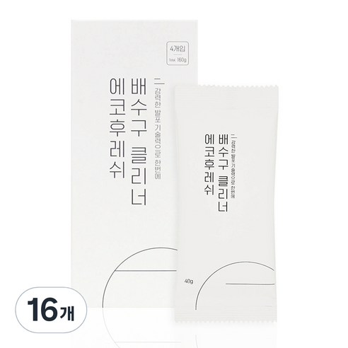 에코후레쉬 배수구클리너, 40g, 16개