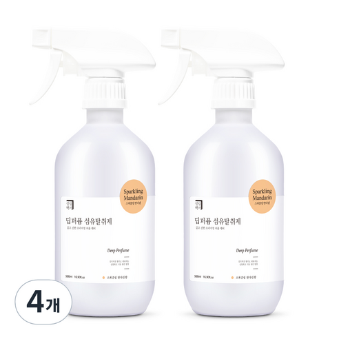 살림백서 딥퍼퓸 섬유탈취제, 500ml, 4개, 스파클링만다린