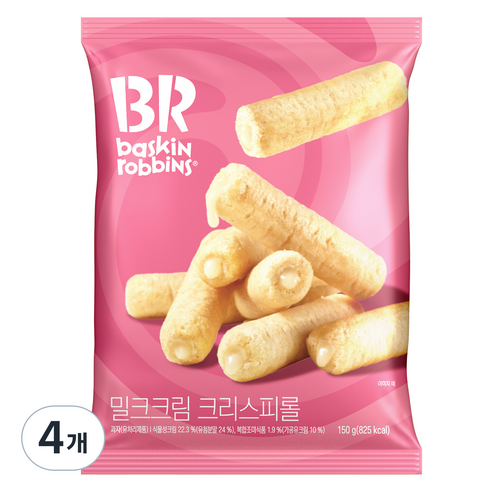 배스킨라빈스 밀크크림 크리스피롤 간식 10p, 4개, 150g