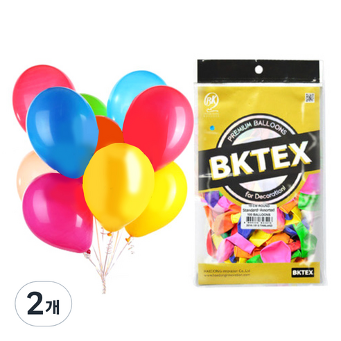 Party Club 스탠다드 15cm 풍선, 혼합색상, 2개