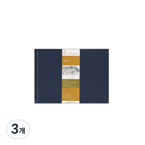 하네뮬레 D&S 스케치북 BLACK 가로형 140g, A6, 62매, 3개