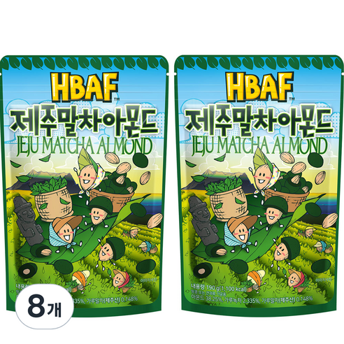 바프 제주말차 아몬드, 190g, 8개