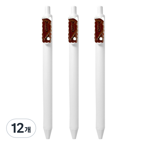 큐티파츠 젤펜 쿠키 0.5mm, 브라운, 12개