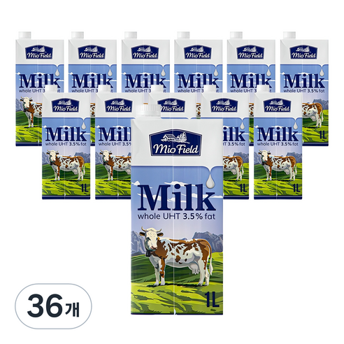 미오필드 멸균우유, 1L, 36개
