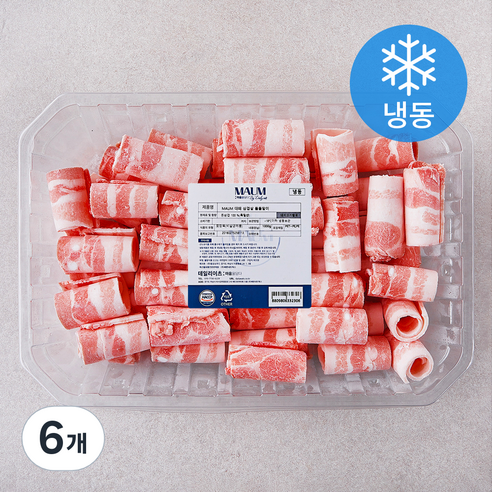 MAUM 대패 삼겹살 돌돌말이 (냉동), 1kg, 6개
