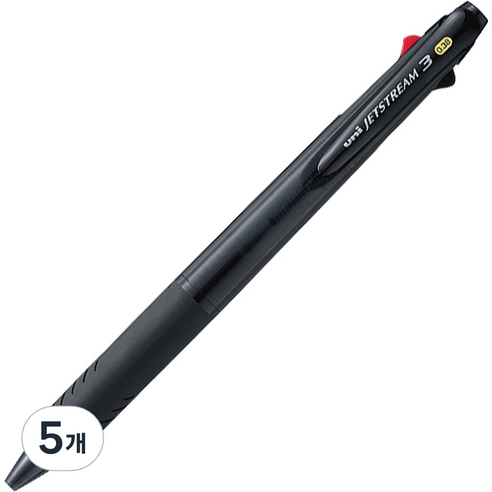 제트스트림 3색 펜 0.38mm SXE3-400-38, 블랙, 5개