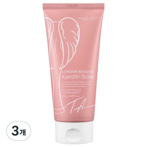 탱글엔젤 런던부케 케라틴 밤 극손상 단백질 노워시 헤어팩, 180ml, 3개