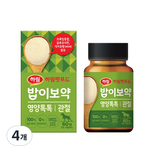 하림펫푸드밥이보약 강아지 영양톡톡 영양제, 뼈/관절강화, 4개