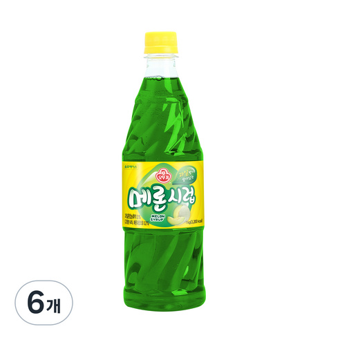 오뚜기 음료베이스 시럽(메론), 1kg, 6개