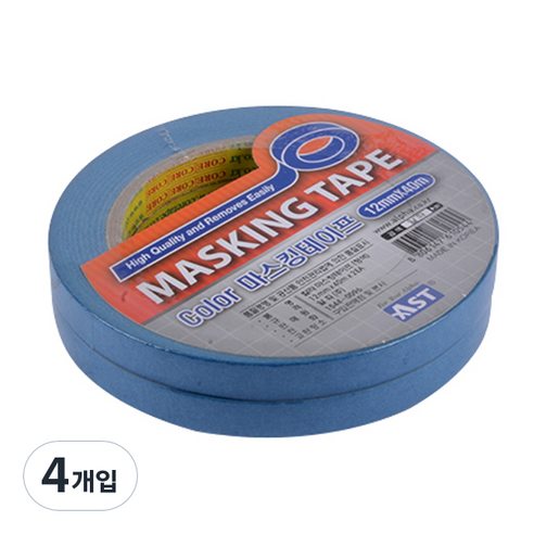 M시리즈 칼라마스킹테이프 12mm x 40m, 청색, 4개입