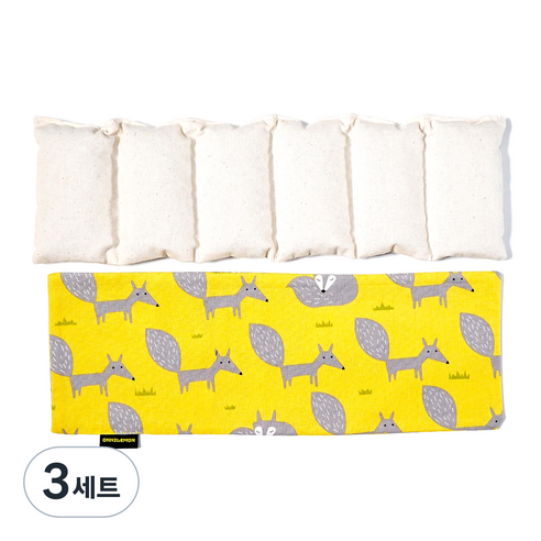 온니레몬 팥 찜질팩 중 + 커버 옐로우폭스 세트, 3세트