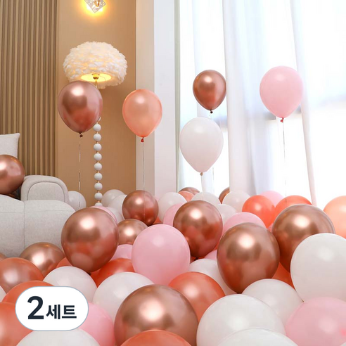 피앤비유니티 풍선 50p 세트 로즈골드, 06 로즈골드 4색혼합 B, 2세트