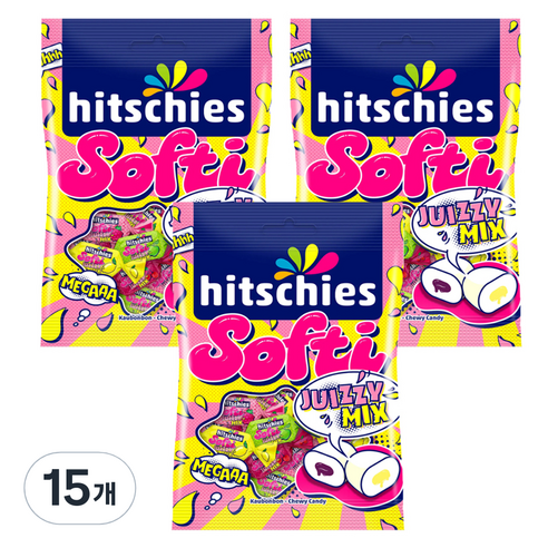 히치스 소프티 쥬지 믹스 캔디, 90g, 15개