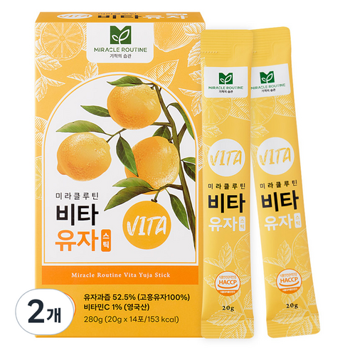 미라클루틴 비타 유자 스틱, 20ml, 14개입, 2개