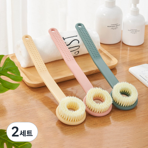 모나코올리브 등 블랙헤드 커브드 밀착 바디브러시 3종 세트, 인디핑크 + 옐로우 + 카키그린, 2세트