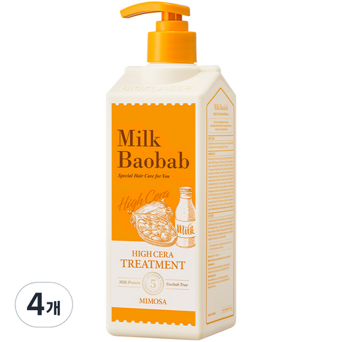 밀크바오밥 하이세라 트리트먼트 미모사, 4개, 500ml