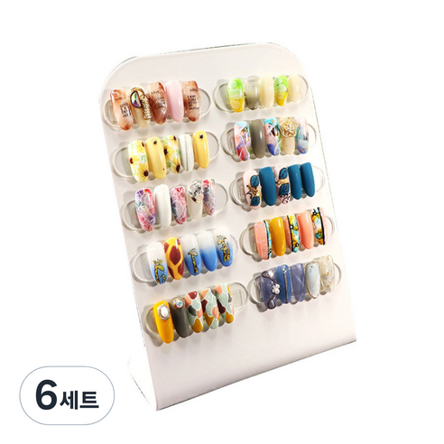 메탈 자석아트판 + 자석팁 10p 세트, 자석아트판(화이트), 6세트