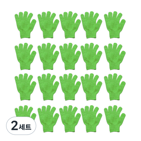 윰스 다섯손가락 샤워타월장갑 그린, 2세트, 20개입