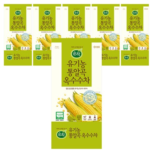 순작 유기농 통알곡 옥수수차, 1개입, 6개