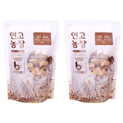 연고농장 국내산 볶은 헛개나무차, 200g, 2개
