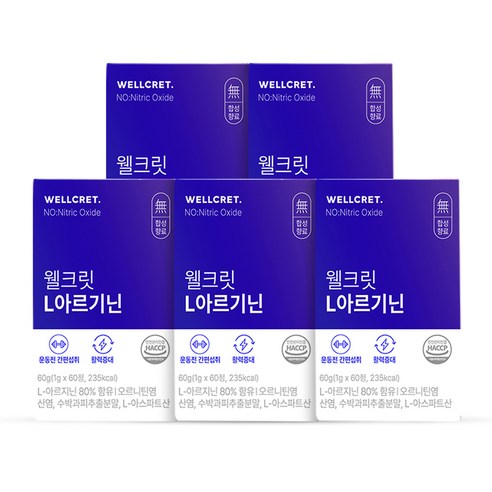 웰크릿 L아르기닌 60g, 5개