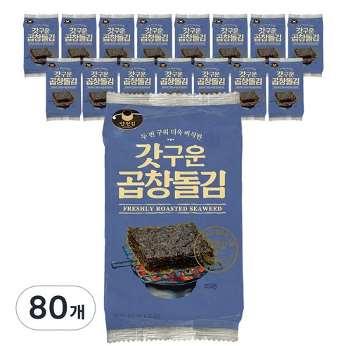 만전김 갓구운 곱창돌김 도시락김, 5g, 80개