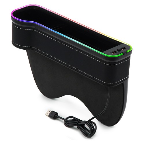 에이스피드 차량용 멀티 컵홀더 틈새 수납 QC3.0 USB 충전 운전석 사이드포켓, 1개, 블랙