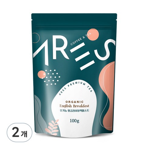 아레스 유기농 잉글리쉬 블랙퍼스트 홍차, 100g, 1개입, 2개