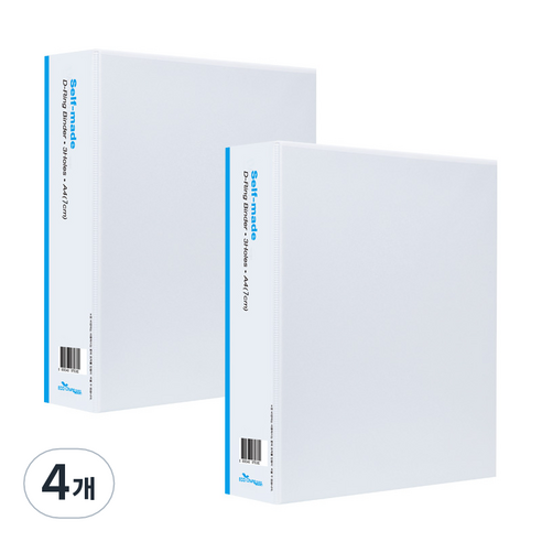 에코청운 D링바인더 7cm A4 3공, 백색, 4개