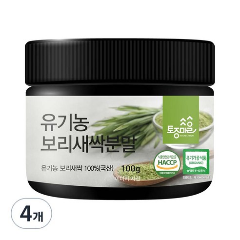토종마을 유기농 보리새싹분말, 4개, 100g