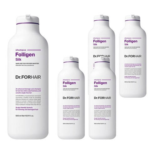 닥터포헤어 손상모케어 탈모증상완화 폴리젠 실크 샴푸, 500ml, 5개