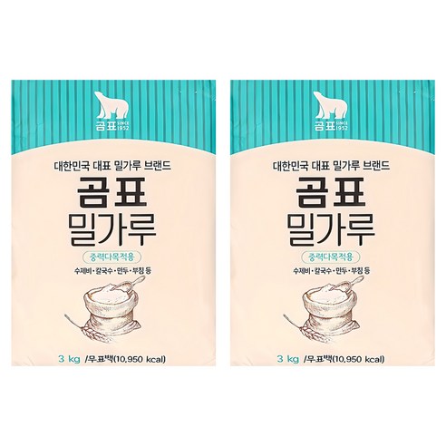 곰표 중력 다목적용 밀가루, 3kg, 2개