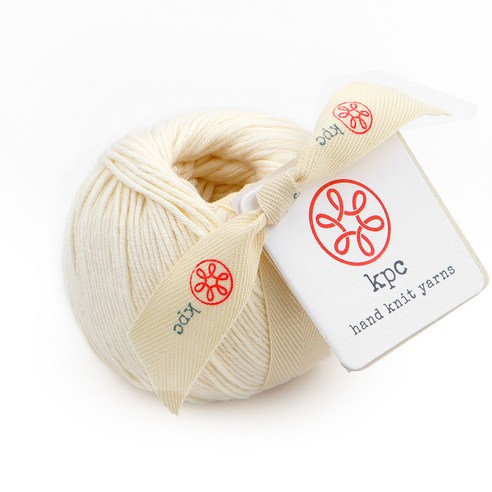 kpc yarn 가쉽 DK 면 뜨개실 50g, 아이보리, 113m