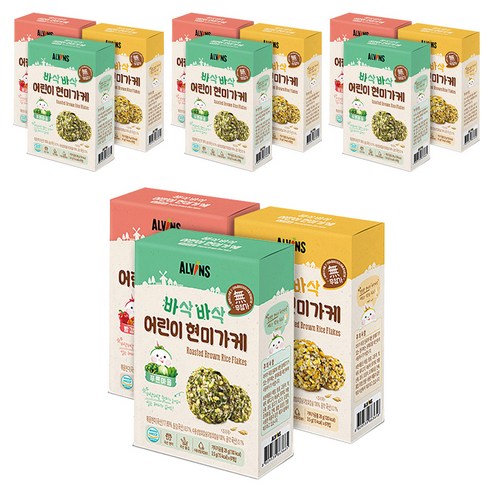 엘빈즈 바삭바삭 어린이 현미가케 빨강마을 + 노랑마을 + 푸른마을, 빨강마을, 노랑마을, 푸른마을, 28g, 4세트