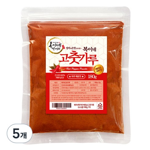 복이네먹거리 베트남 고춧가루 소스용, 180g, 5개