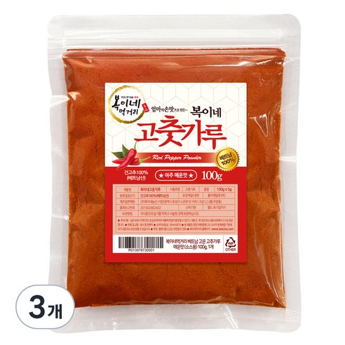 복이네먹거리 베트남 고춧가루 소스용, 100g, 3개