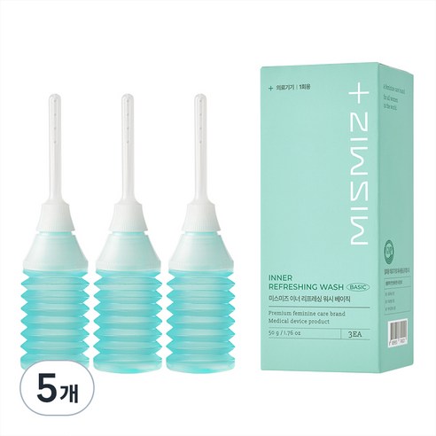 미스미즈 이너 리프레싱 워시 베이직 질세정기 여성청결제 3개입, 150g, 5개
