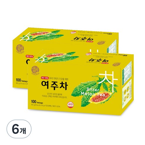 우리차 여주차, 0.8g, 100개입, 6개